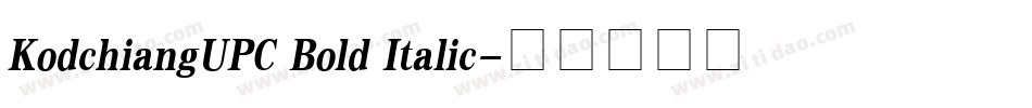 KodchiangUPC Bold Italic字体转换